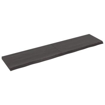 ARDEBO.de - Wandregal Dunkelbraun 220x50x(2-6)cm Massivholz Eiche Behandelt