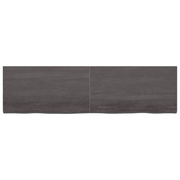 Wandregal Dunkelbraun 220x60x(2-4)cm Massivholz Eiche Behandelt