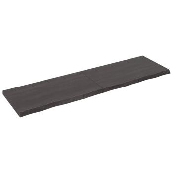 ARDEBO.de - Wandregal Dunkelbraun 220x60x(2-6)cm Massivholz Eiche Behandelt