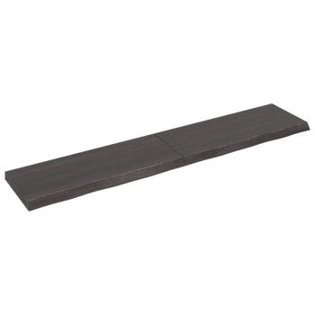 ARDEBO.de - Wandregal Dunkelbraun 200x40x(2-6)cm Massivholz Eiche Behandelt