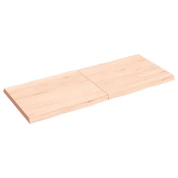 Tischplatte 120x50x(2-4) cm Massivholz Unbehandelt Baumkante