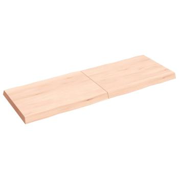 Tischplatte 140x50x(2-6) cm Massivholz Unbehandelt Baumkante
