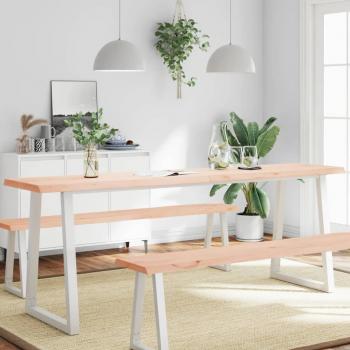 ARDEBO.de - Tischplatte 220x60x(2-4) cm Massivholz Unbehandelt Baumkante