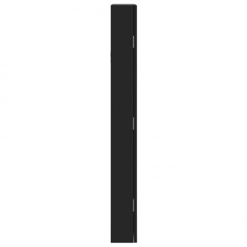 Schmuckschrank mit Spiegel Wandmontage Schwarz 37,5x10x90 cm