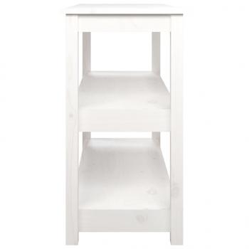 Konsolentisch Weiß 110x40x74 cm Massivholz Kiefer