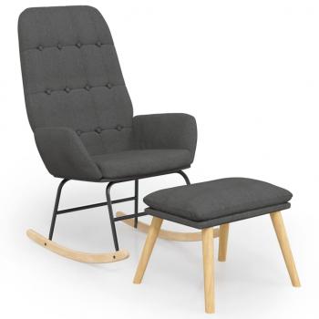 Schaukelsessel mit Hocker Dunkelgrau Stoff