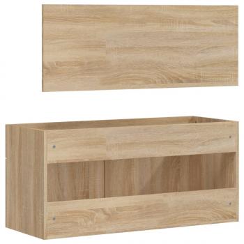 Badschrank mit Spiegel Sonoma-Eiche Holzwerkstoff