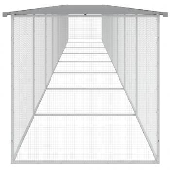 Hühnerkäfig mit Dach Hellgrau 803x98x90 cm Verzinkter Stahl