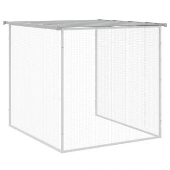 Hühnerkäfig mit Dach Hellgrau 803x98x90 cm Verzinkter Stahl