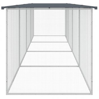 Hühnerkäfig mit Dach Anthrazit 403x98x90 cm Verzinkter Stahl