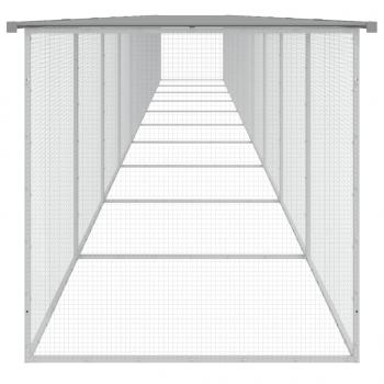 Hühnerkäfig mit Dach Hellgrau 1003x98x90 cm Verzinkter Stahl
