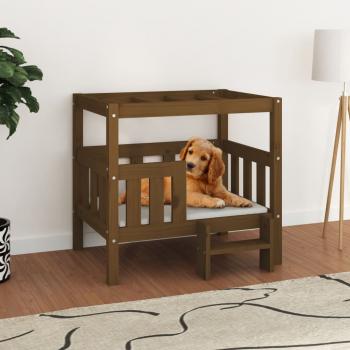 ARDEBO.de - Hundebett Honigbraun 75,5x63,5x70 cm Massivholz Kiefer