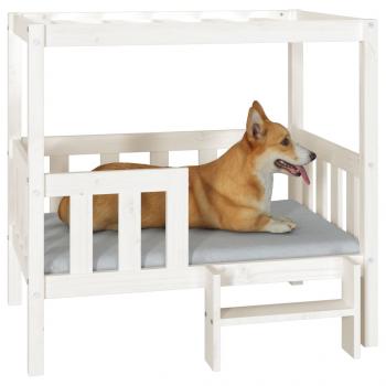  Hundebett Weiß 95,5x73,5x90 cm Massivholz Kiefer