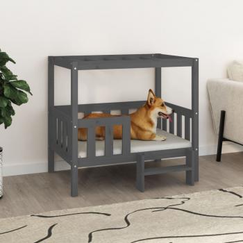 ARDEBO.de - Hundebett Grau 95,5x73,5x90 cm Massivholz Kiefer