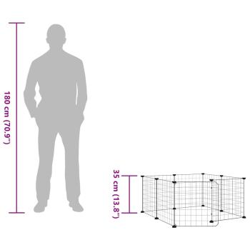 8-tlg. Haustierkäfig mit Tür Schwarz 35x35 cm Stahl