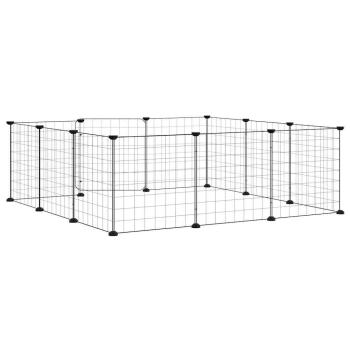12-tlg. Haustierkäfig mit Tür Schwarz 35x35 cm Stahl