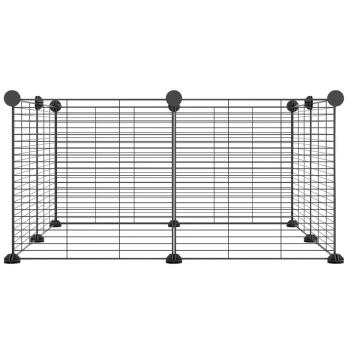 8-tlg. Haustierkäfig Schwarz 35x35 cm Stahl