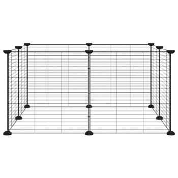 8-tlg. Haustierkäfig Schwarz 35x35 cm Stahl