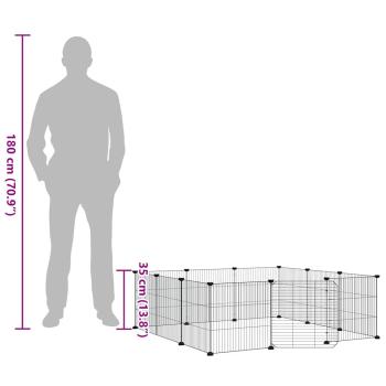 12-tlg. Haustierkäfig mit Tür Schwarz 35x35 cm Stahl