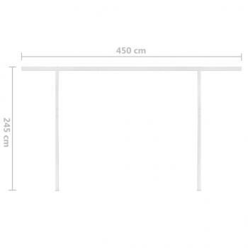 Markise Manuell Einziehbar mit Pfosten 4,5x3,5 m Orange & Braun