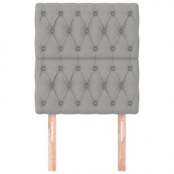 Kopfteile 2 Stk. Hellgrau 80x7x78/88 cm Stoff
