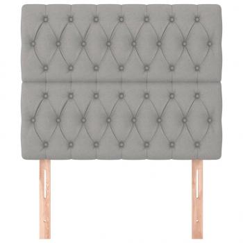 Kopfteile 2 Stk. Hellgrau 90x7x78/88 cm Stoff