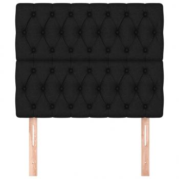 Kopfteile 2 Stk. Schwarz 90x7x78/88 cm Stoff