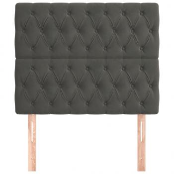 Kopfteile 2 Stk. Dunkelgrau 100x7x78/88 cm Samt