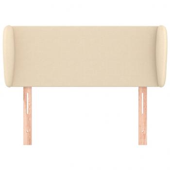Kopfteil mit Ohren Creme 83x23x78/88 cm Stoff