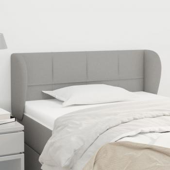 ARDEBO.de - Kopfteil mit Ohren Hellgrau 103x23x78/88 cm Stoff