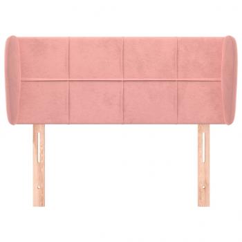 Kopfteil mit Ohren Rosa 103x23x78/88 cm Samt