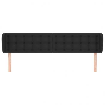 Kopfteil mit Ohren Schwarz 183x23x78/88 cm Kunstleder