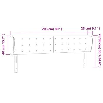 Kopfteil mit Ohren Schwarz 203x23x78/88 cm Kunstleder
