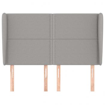 Kopfteil mit Ohren Hellgrau 147x23x118/128 cm Stoff