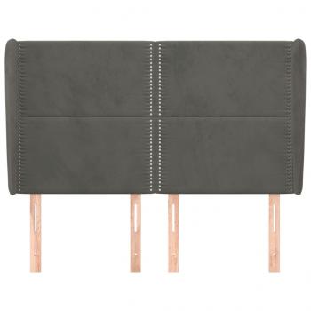 Kopfteil mit Ohren Dunkelgrau 147x23x118/128 cm Samt