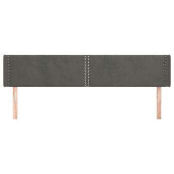 Kopfteil mit Ohren Dunkelgrau 203x16x78/88 cm Samt