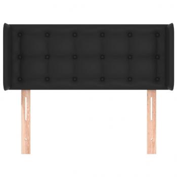 Kopfteil mit Ohren Schwarz 83x16x78/88 cm Kunstleder