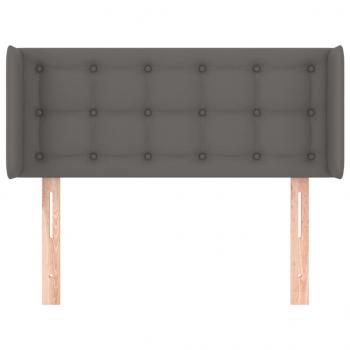 Kopfteil mit Ohren Grau 83x16x78/88 cm Kunstleder