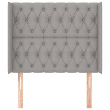 Kopfteil mit Ohren Hellgrau 103x16x118/128 cm Stoff