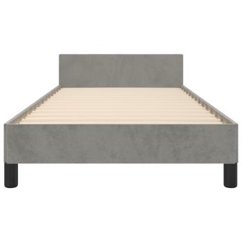 Bettgestell mit Kopfteil Hellgrau 80x200 cm Samt