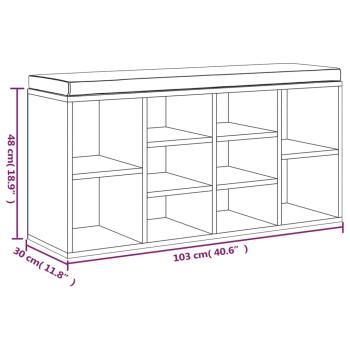 Schuhbank Hochglanz-Weiß 103x30x48 cm Holzwerkstoff