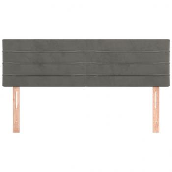Kopfteile 2 Stk. Dunkelgrau 72x5x78/88 cm Samt