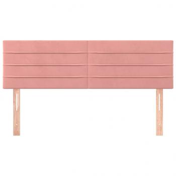 Kopfteile 2 Stk. Rosa 72x5x78/88 cm Samt