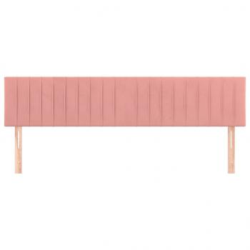 Kopfteile 2 Stk. Rosa 80x5x78/88 cm Samt