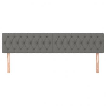 Kopfteile 2 Stk. Dunkelgrau 100x7x78/88 cm Stoff