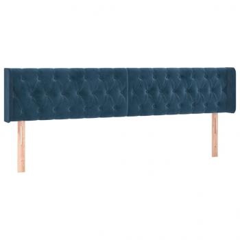 Kopfteile 2 Stk. Dunkelblau 100x7x78/88 cm Samt
