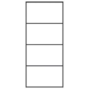 Schiebetür ESG-Glas und Aluminium mattiert 90x205 cm Schwarz