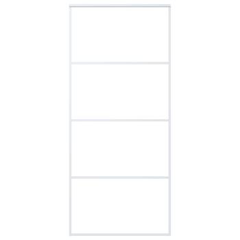 Schiebetür ESG-Glas und Aluminium 90x205 cm Weiß