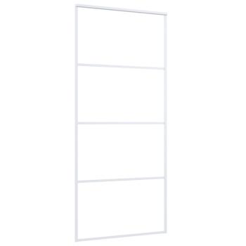 Schiebetür ESG-Glas und Aluminium 90x205 cm Weiß