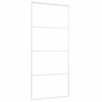 Schiebetür ESG-Glas und Aluminium 90x205 cm Weiß